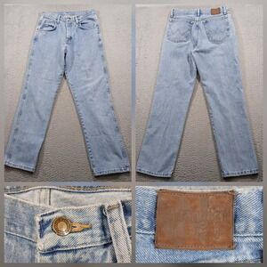 Wrangler Blues Regular Fit Straight Leg Jeans Mens Light Wash Denim EUC